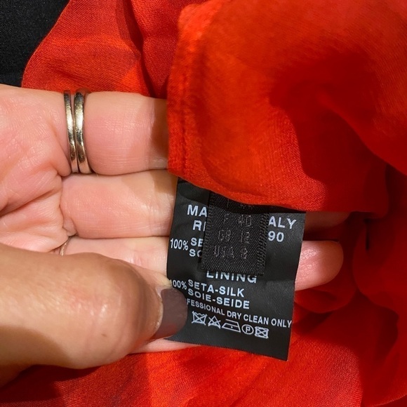 Derek Lam Women’s Silk Dress Red & Black Size 8 Knee Length Flowy Layered Dress - Picture 6 of 10